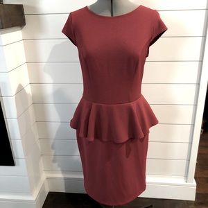 Merona Maroon Peplum Dress size Medium
